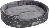 Sprzęt podróżny i transportery dla psów - Owalne legowisko kojec dla psa Welsti szary futerko XL 80x67 wigofil - miniaturka - grafika 1