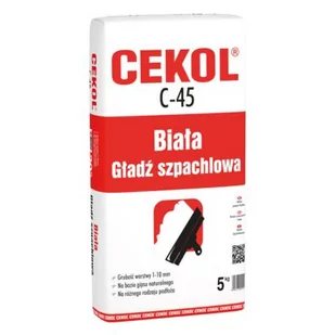 Gładź szpachlowa biała C-45 5 kg CEKOL - Gipsy i gładzie gipsowe - miniaturka - grafika 1