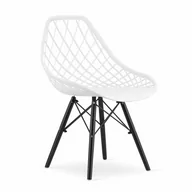 Krzesła - Nowoczesne krzesła SAKAI 3782 białe, nogi czarne / 4 sztuki - miniaturka - grafika 1
