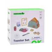 Zabawy w naśladowanie dorosłych - TOOKY TOY Toster Drewniany Pastelowy Zestaw Śniadaniowy - miniaturka - grafika 1