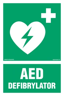 AC086 AED DEFIBRYLATOR, KS - FOLIA PODŁOGOWA FOTOLUMINESCENCYJNA; (200X300MM) - Systemy ekspozycyjne i znaki informacyjne - miniaturka - grafika 1