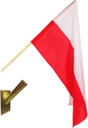 Flaga polski, zestaw z drzewcem i uchwytem - Flagi i akcesoria - miniaturka - grafika 1