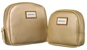 Kosmetyczki, organizery i kuferki - Kosmetyczka damska eko Rovicky zestaw saszetek na suwak pojemne organizery, złoty - miniaturka - grafika 1