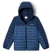Kurtki i płaszcze dla chłopców - Columbia Chłopięca kurtka puchowa z kapturem Silver Falls, Dark Mountain, Collegiate Navy, S - miniaturka - grafika 1