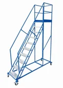Drabiny - Krause Stalowy podest roboczy, jezdny 9 stopni i platforma standard - miniaturka - grafika 1
