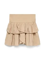 Spódnice - Vero Moda Spódnica mini Clara 10336425 Beżowy Regular Fit - miniaturka - grafika 1