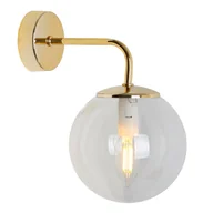 Lampy ścienne - Lampa kinkiet ścienny Siena glamour 1xE14 klosz kula szklana złoty/bezbarwny Light Home LH - miniaturka - grafika 1
