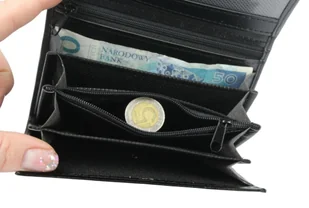 Klasyczny Portfel Damski CZARNY HARO (PL) Poziomy Mały Skóra Włoska 14 x 9 [cm] - Portfele - miniaturka - grafika 6