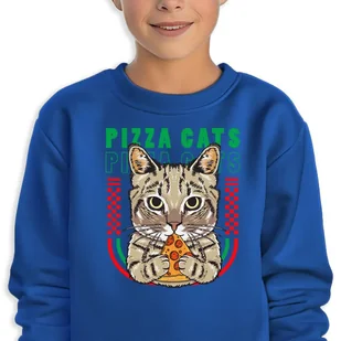 Bluza Dziecięca Granatowy Pizza Cats Mix Wiele Wzorów -164 Cm (14-15) - Bluzy dla dziewczynek - miniaturka - grafika 1