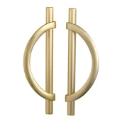 Zawiasy, okucia i inne akcesoria - Zestaw 2 uchwytów do szuflad w kształcie półksiężyca w kolorze szczotkowanego złota, uchwytów do szuflad komody, antycznych klamek do szafek - miniaturka - grafika 1