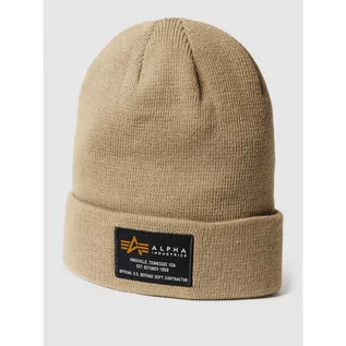 Czapki męskie - Czapka beanie z naszywką z logo model Crew Beanie - Alpha Industries - grafika 1