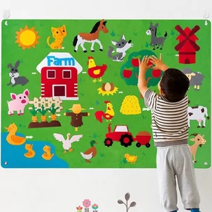 Mata edukacyjna filcowa Montessori - Farma - Maty edukacyjne - miniaturka - grafika 1