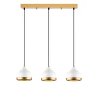 Lampy sufitowe - Lampa wisząca YILDO 3xE27/40W/230V biała/złota - miniaturka - grafika 1