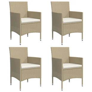 5-częściowy zestaw mebli ogrodowych z poduszkami, beżowo-czarny - Meble ogrodowe - miniaturka - grafika 5