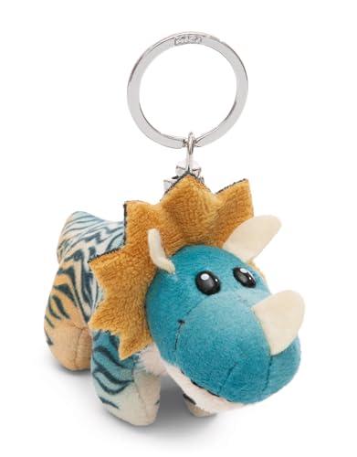 Breloczek Dino Cerastupsy 10 cm niebiesk - Pluszowy towarzysz ze zrównoważonej produkcji przytulanka zwierzęca z kółkiem na klucze do smyczy, torby albo plecaka