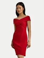 Sukienki - LAUREN RALPH LAUREN Sukienka koktajlowa 253936390009 Czerwony Slim Fit - miniaturka - grafika 1