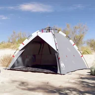 Namioty i tipi dla dzieci - The Living Store Namiot plażowy - 3-os. - szary - szybkie rozkładanie - wodoszczelny - Namiot Plażowy - miniaturka - grafika 1