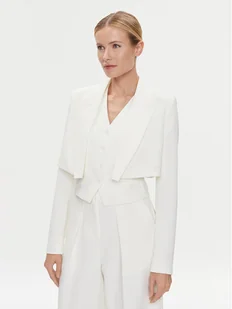 KARL LAGERFELD Komplet marynarka i kamizelka 240W1411 Biały Regular Fit - Marynarki i żakiety damskie - miniaturka - grafika 1
