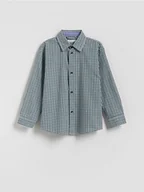 Kurtki i płaszcze dla chłopców - Reserved - Koszula w drobną kratę - zielony - miniaturka - grafika 1