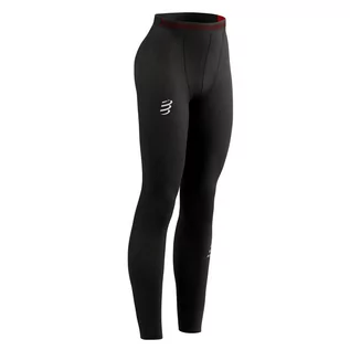 Spodnie sportowe damskie - COMPRESSPORT kompresyjne legginsy do biegania damskie UNDER CONTROL TIGHTS czarne - grafika 1