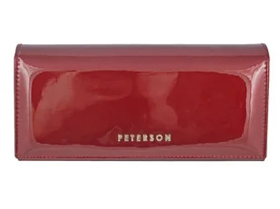 Duży czerwony portfel damski, lakierowany, RFID, Peterson - Portfele Duży czerwony portfel damski, lakierowany, RFID, Peterson - Portfele - miniaturka - grafika 1
