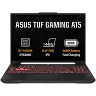 Laptopy - ASUS TUF Gaming A15/FA507NVR-LP004/R7-7435HS/15,6"/FHD/16GB/512GB SSD/RTX 4060/bez OS/Gray/2R - miniaturka - grafika 1