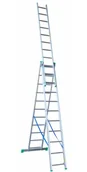 Drabiny - DRABINA ALUMINIOWA 3-ELEMENTOWA 760CM 11+11+11 SZCZEBLI - miniaturka - grafika 1