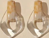 Kolczyki - Nowoczesne Kolczyki Akrylowe Przezroczyste Stylowe Modne Eleganckie - miniaturka - grafika 1