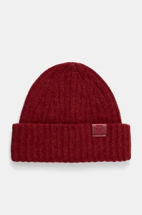 Tommy Hilfiger czapka z domieszką wełny kolor czerwony z grubej dzianiny AW0AW16632 - Czapki damskie - miniaturka - grafika 1