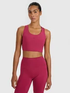Bielizna sportowa damska - 4F Biustonosz treningowy z niskim wsparciem - czerwony L - miniaturka - grafika 1