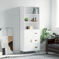 Witryny - vidaXL Witrynka, biała, 69,5x34x180 cm, materiał drewnopochodny - miniaturka - grafika 1