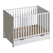 Łóżeczka i kojce - Białe Łóżeczko Niemowlęce 120x60 - Drewniane Dziecięce Łóżeczko - miniaturka - grafika 1