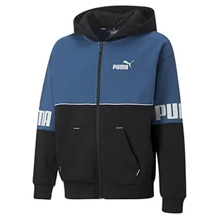PUMA Sweat à Capuche Noir/Garçon Power Colorblock Bluza Dzieci - Bluzy dla dziewczynek - miniaturka - grafika 1