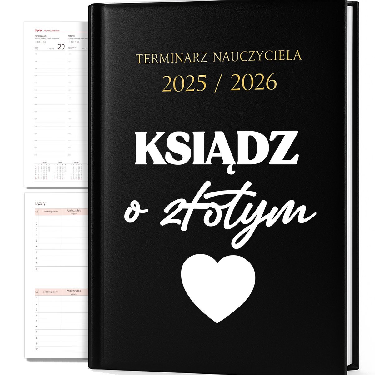 KALENDARZ NAUCZYCIELSKI TERMINARZ PLANER A5 2025/2026 KSIĄDZ O ZŁOTYM SERCU