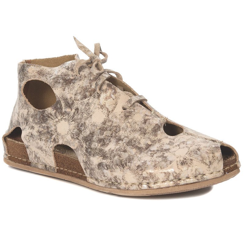 Trzewiki Damskie Skórzane Maciejka Beż + Miedź-37