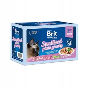 Brit Premium dla kotów sterylizowanych saszetki w sosie mix smaków 12x85 - Mokra karma dla kotów - miniaturka - grafika 1