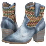 Botki damskie - Kowbojki Niebieskie 06810-06/00-1 (MA1319-b) Maciejka - miniaturka - grafika 1
