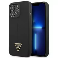 Etui i futerały do telefonów - Guess GUHCP13LSLTGK iPhone 13 Pro / 13 6,1" czarny/black hardcase Silicone Triangle GUE001922 - miniaturka - grafika 1