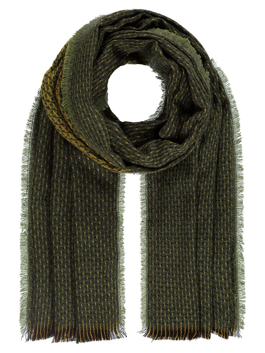 Damski szalik 2-stronny oliwkowy Passigatti