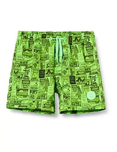 CMP Szorty kąpielowe chłopięce z logo 30R9284, Verde Fluo-Nero, 104 - Kąpielówki dla chłopców - miniaturka - grafika 1