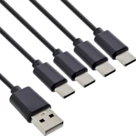 Kable USB - InLine® USB 4in1 Y-Ladekabel, 1x USB-A Stecker an 4x USB-C Stecker, schwarz 0,5m - miniaturka - grafika 1