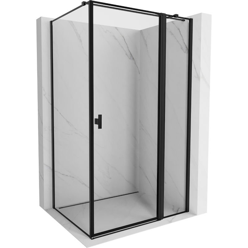 Mexen Mist T kabina prysznicowa uchylna prawa 115 x 85 cm, czarna ramka, czarna - 8A4T-115-085-70-70-P