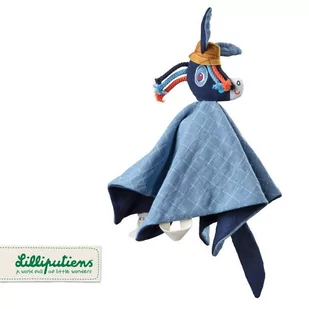 Lilliputiens Muślinowy Komforter z Mini - Pacynką na Palec Osiołek Ignace 0 m+ - Maskotki i pluszaki - miniaturka - grafika 1