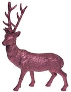 Ozdoby bożonarodzeniowe - Renifer burgundowy, brokatowy, 29x7x40 cm - miniaturka - grafika 1