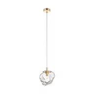 Lampy sufitowe - Zuma Line LAMPA wisząca ROCK P0488-01F-U8AC szklana OPRAWA nieregularny ZWIS modernistyczny złoty przezroczysty P0488-01F-U8AC - miniaturka - grafika 1