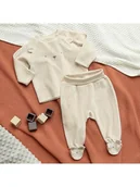 Kaftaniki dla niemowląt - COOL CLUB 2-częściowy zestaw w kolorze kremowym - miniaturka - grafika 1