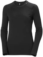 Koszulki i topy damskie - Helly Hansen Helly-Hansen Koszulka damska Lifa Merino Midweight Crew Ls Czarny XL 49378 - miniaturka - grafika 1