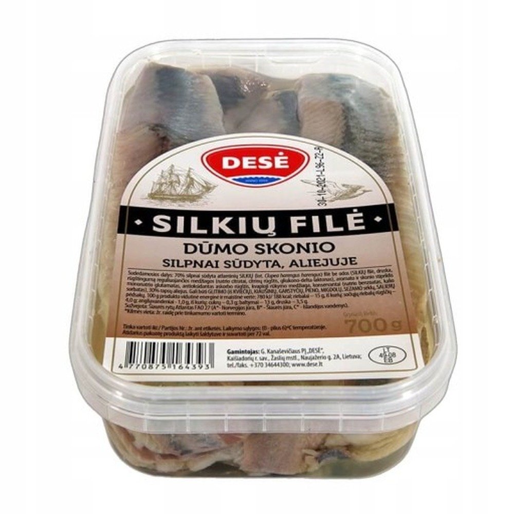 Filety śledziowe w oleju z dodatkiem śledzia wędzonego 700 g