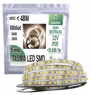 Taśma Led Smd 5m Pasek Ledy Listwa Neutralna Dzienna Biała Samoprzylepna - Taśmy LED - miniaturka - grafika 1