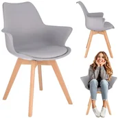 Krzesła - Krzesło skandynawskie, ORLEAN, ekoskóra, 63x59x83 cm, szare - miniaturka - grafika 1